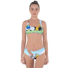 Adventure Time Finn And Jake Cartoon Network Parody Criss Cross Bikini Set by Sarkoni