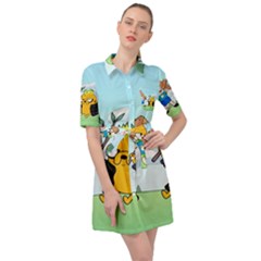 Adventure Time Finn And Jake Cartoon Network Parody Belted Shirt Dress by Sarkoni