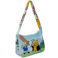 Adventure Time Finn And Jake Cartoon Network Parody Zip Up Shoulder Bag