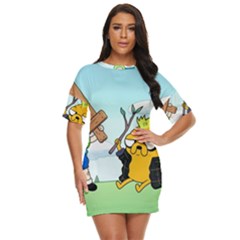 Adventure Time Finn And Jake Cartoon Network Parody Just Threw It On Dress by Sarkoni