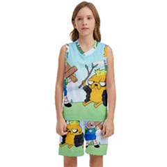 Adventure Time Finn And Jake Cartoon Network Parody Kids  Basketball Mesh Set by Sarkoni