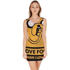 Adventure Time Jake  I Love Food Bodycon Dress