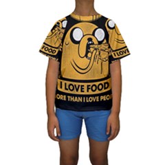 Adventure Time Jake  I Love Food Kids  Short Sleeve Swimwear