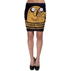 Adventure Time Jake  I Love Food Bodycon Skirt