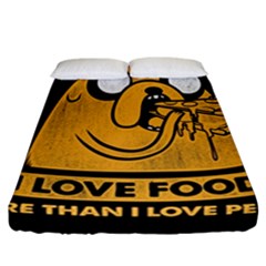 Adventure Time Jake  I Love Food Fitted Sheet (california King Size)