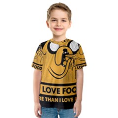 Adventure Time Jake  I Love Food Kids  Sport Mesh T-Shirt