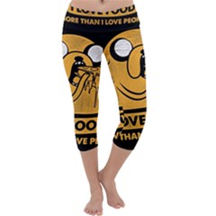 Adventure Time Jake  I Love Food Capri Yoga Leggings