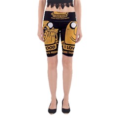 Adventure Time Jake  I Love Food Yoga Cropped Leggings