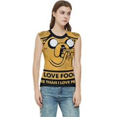 Adventure Time Jake  I Love Food Women s Raglan Cap Sleeve T-shirt by Sarkoni