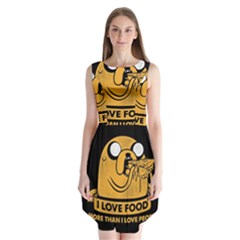 Adventure Time Jake  I Love Food Sleeveless Chiffon Dress  