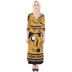 Adventure Time Jake  I Love Food Quarter Sleeve Wrap Maxi Dress