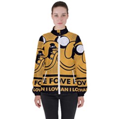 Adventure Time Jake  I Love Food Women s High Neck Windbreaker