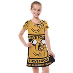 Adventure Time Jake  I Love Food Kids  Cross Web Dress
