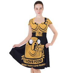 Adventure Time Jake  I Love Food Cap Sleeve Midi Dress