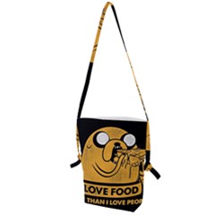 Adventure Time Jake  I Love Food Folding Shoulder Bag