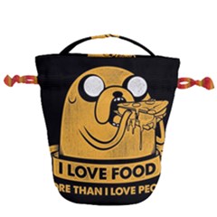 Adventure Time Jake  I Love Food Drawstring Bucket Bag