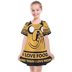 Adventure Time Jake  I Love Food Kids  Smock Dress