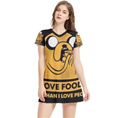 Adventure Time Jake  I Love Food Women s Sports Skirt