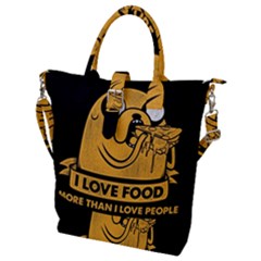 Adventure Time Jake  I Love Food Buckle Top Tote Bag
