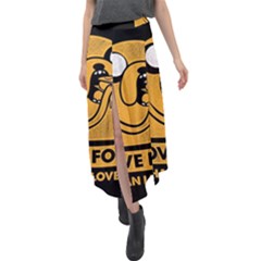 Adventure Time Jake  I Love Food Velour Split Maxi Skirt