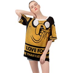 Adventure Time Jake  I Love Food Oversized Chiffon Top