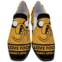 Adventure Time Jake  I Love Food Women Slip On Heel Loafers