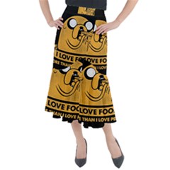 Adventure Time Jake  I Love Food Midi Mermaid Skirt