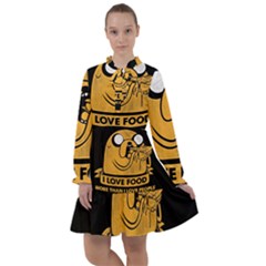 Adventure Time Jake  I Love Food All Frills Chiffon Dress