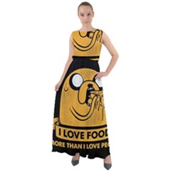 Adventure Time Jake  I Love Food Chiffon Mesh Boho Maxi Dress