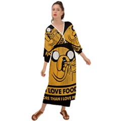 Adventure Time Jake  I Love Food Grecian Style  Maxi Dress