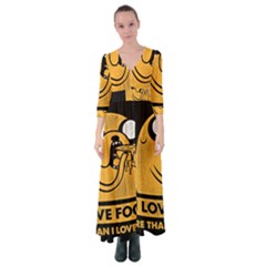 Adventure Time Jake  I Love Food Button Up Maxi Dress