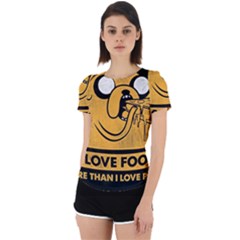 Adventure Time Jake  I Love Food Back Cut Out Sport T-shirt by Sarkoni