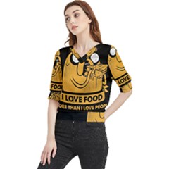 Adventure Time Jake  I Love Food Quarter Sleeve Blouse