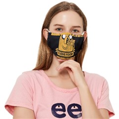 Adventure Time Jake  I Love Food Fitted Cloth Face Mask (Adult)