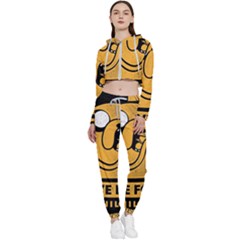 Adventure Time Jake  I Love Food Cropped Zip Up Lounge Set