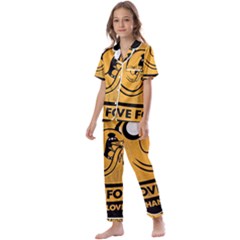 Adventure Time Jake  I Love Food Kids  Satin Short Sleeve Pajamas Set