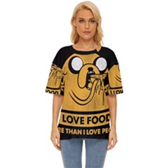 Adventure Time Jake  I Love Food Oversized Basic T-Shirt