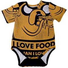 Adventure Time Jake  I Love Food Baby Short Sleeve Bodysuit by Sarkoni