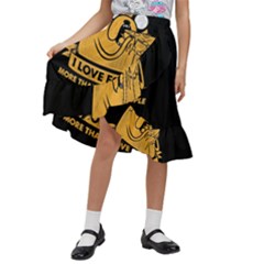 Adventure Time Jake  I Love Food Kids  Ruffle Flared Wrap Midi Skirt