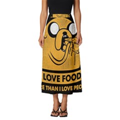 Adventure Time Jake  I Love Food Classic Midi Chiffon Skirt