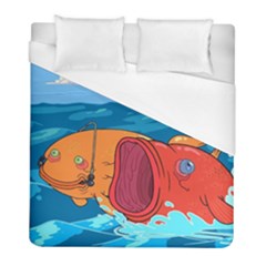 Adventure Time Fish Landscape Duvet Cover (full/ Double Size)