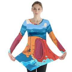 Adventure Time Fish Landscape Long Sleeve Tunic 