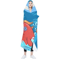 Adventure Time Fish Landscape Wearable Blanket by Sarkoni
