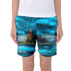 Artistic Fantasy Psychedelic Women s Basketball Shorts