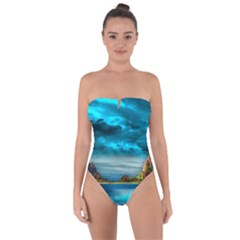 Artistic Fantasy Psychedelic Tie Back One Piece Swimsuit