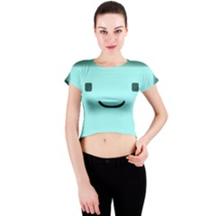 Adventure Time Bmo Crew Neck Crop Top by Sarkoni