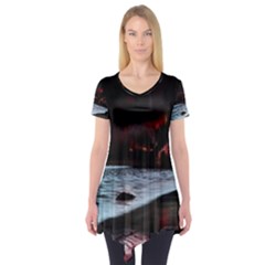 Artistic Creepy Dark Evil Fantasy Halloween Horror Psychedelic Scary Spooky Short Sleeve Tunic 