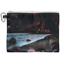 Artistic Creepy Dark Evil Fantasy Halloween Horror Psychedelic Scary Spooky Canvas Cosmetic Bag (xxl)