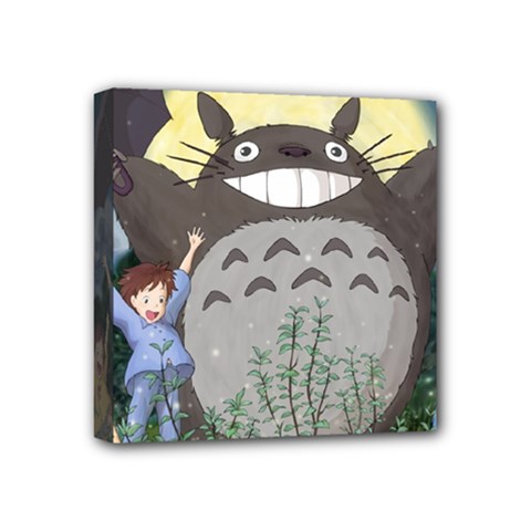 Illustration Anime Cartoon My Neighbor Totoro Mini Canvas 4  X 4  (stretched)