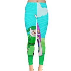 Adventure Time The Legend Of Zelda Parody Everyday Leggings  by Sarkoni